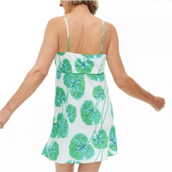 Diane von Furstenberg Geranium Leaf Short Satin Slip Dress - Picture 2 of 12